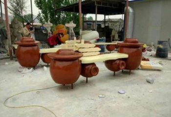 壇子坐凳雕塑,抽象藝術(shù)原理，玻璃鋼坐凳雕塑制作