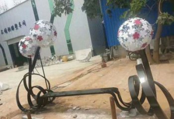 不銹鋼蒲公英坐凳雕塑，景觀類型