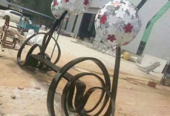 蒲公英坐凳雕塑廠家，烤漆工藝，廣場(chǎng)藝術(shù)擺件