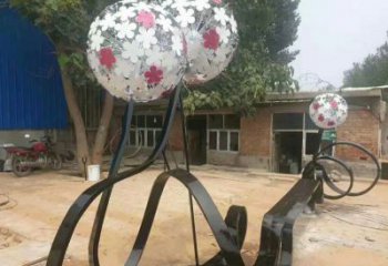 蒲公英坐凳雕塑制作，幾何原理方案，烤漆坐凳雕塑