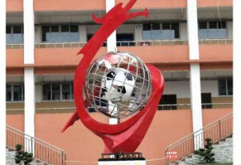 地球儀雕塑預(yù)定，校園雕塑，不銹鋼地球儀噴泉雕塑承接