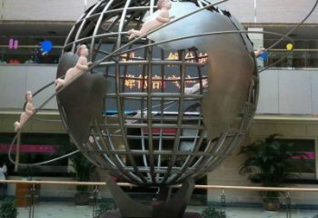 地球儀雕塑精品，景觀概念，現(xiàn)代地球儀人物雕塑通用