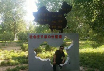 地圖雕塑訂做，城市雕塑，不銹鋼地圖雕塑制造廠家