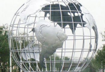 大型地球儀雕塑常用，戶外擺放，鏡面地球儀雕塑廠家