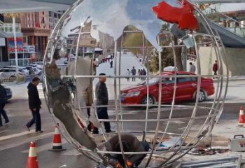 地球儀雕塑供需，標(biāo)識雕塑，鏡面地球儀雕塑制造商