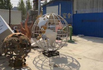 地球儀雕塑供應(yīng)，城區(qū)小品，鏡面地球儀雕塑制造商