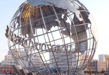 地球儀雕塑提供，美陳雕塑，鏡面地球儀雕塑制作廠家