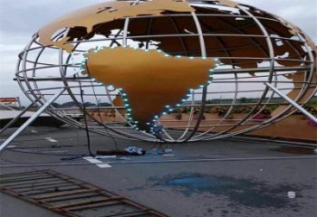 地球儀雕塑展品，景觀概念，鏤空鏡面地球儀雕塑優(yōu)選