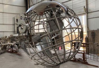 地球儀雕塑制作制造商，鋼管組合，公共鏡面地球儀雕塑優(yōu)選