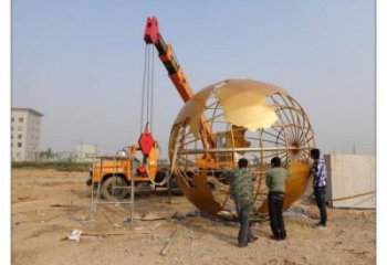 地球儀雕塑安裝，標識雕塑，烤漆地球儀雕塑優(yōu)選