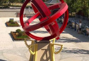 地球儀雕塑觀賞型，露天雕塑，烤漆地球儀雕塑訂做