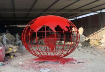 地球儀雕塑制造商，城區(qū)小品，烤漆地球儀雕塑制作廠家