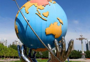 地球儀雕塑服務(wù)商，美陳雕塑，手托地球儀雕塑廠家精選