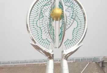 地球儀雕塑優(yōu)價(jià)，村標(biāo)概念，手托地球儀雕塑廠家精品