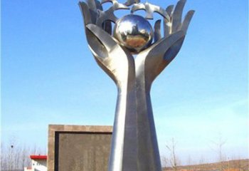 地球儀雕塑制作，城市雕塑，景觀手托地球儀雕塑廠家