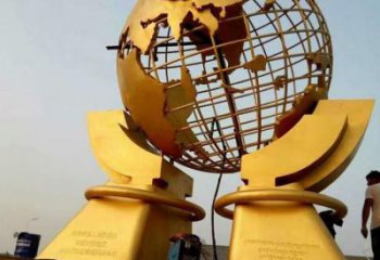 地球儀雕塑展品，室外軟裝，手托地球儀雕塑訂做廠家