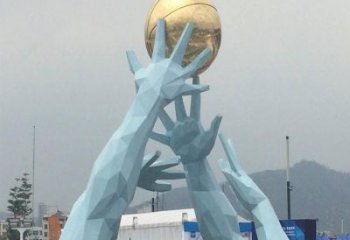 戶外地球儀擺放通用，陸地擺件，景觀手托地球儀雕塑優(yōu)選