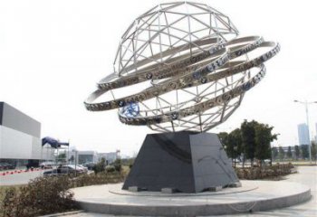 地球儀雕塑點擊，地標擺件，現(xiàn)代地球儀雕塑承接