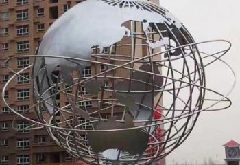 地球儀雕塑點擊，景觀雕塑，現(xiàn)代地球儀雕塑廠家