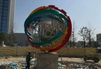 地球儀雕塑選用，多彩藝術(shù)，鏤空現(xiàn)代地球儀雕塑展品