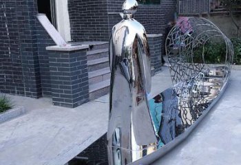 乘船人雕塑生產(chǎn)，公園小品，不銹鋼乘船人雕塑指用廠家