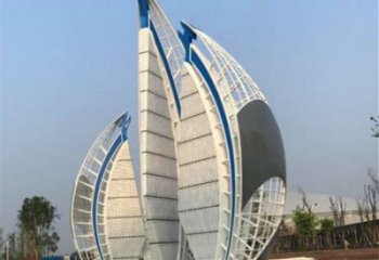 戶外帆船雕塑，鍍金歐式雕塑，鍍金工藝