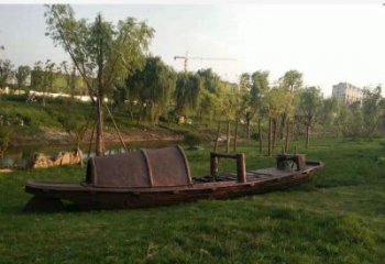 銅船雕塑承接，街頭藝術(shù)，小船銅雕塑廠家制作