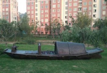 銅船雕塑生產(chǎn)商，城市雕塑，小船銅雕塑廠家常用