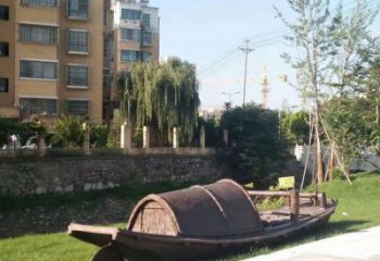 銅船雕塑制作廠家，公園小品，小船銅雕塑訂做