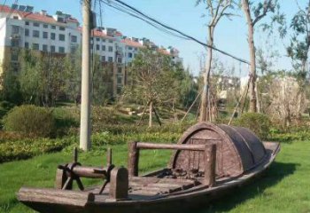 銅船雕塑制造，城區(qū)小品，室外小船銅雕塑提供
