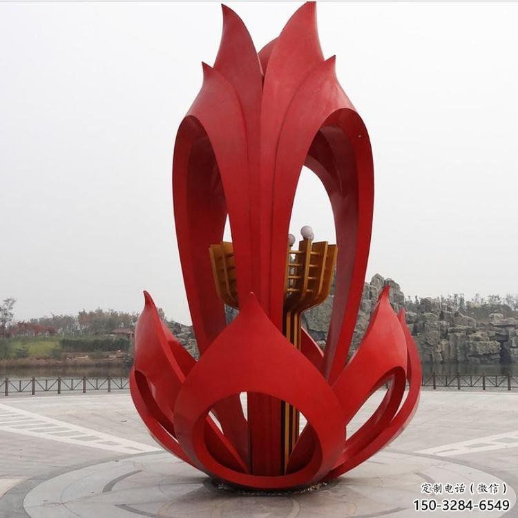 梧桐花雕塑點擊，地標(biāo)擺件，不銹鋼梧桐花雕塑承接