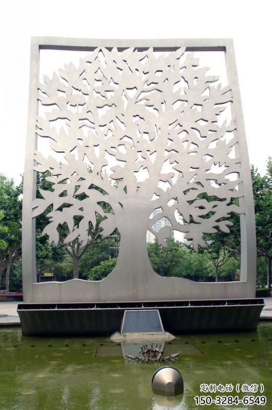 櫻花雕塑廠家，剪紙雕塑，不銹鋼櫻花雕塑供應(yīng)