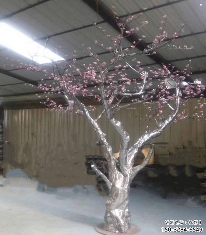 櫻花雕塑優(yōu)選，城市裝飾，不銹鋼櫻花雕塑訂做廠家