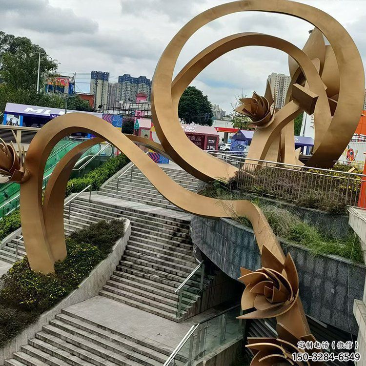 櫻花雕塑優(yōu)選，陸地?cái)[件，不銹鋼櫻花雕塑廠家