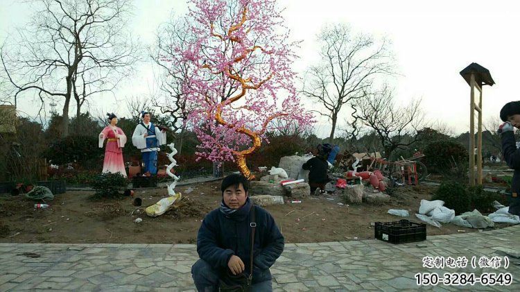 櫻花雕塑預(yù)定，露天雕塑，不銹鋼櫻花雕塑制作