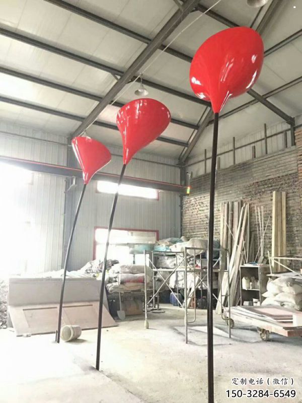 郁金香雕塑常用，景觀擺件，不銹鋼郁金香雕塑廠家