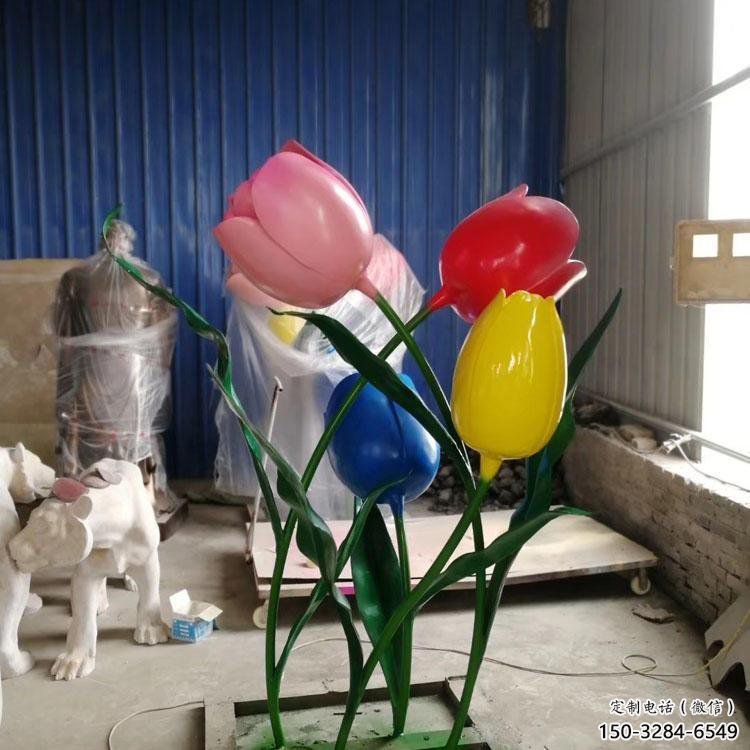 郁金香雕塑廠家，中式工藝，不銹鋼郁金香雕塑精選