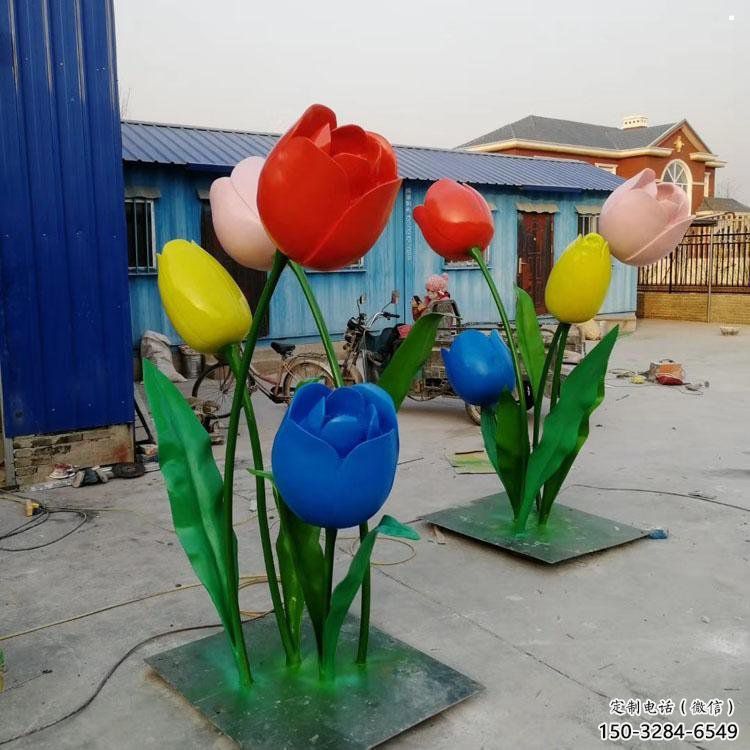 郁金香雕塑廠家，露天雕塑，不銹鋼郁金香雕塑選用