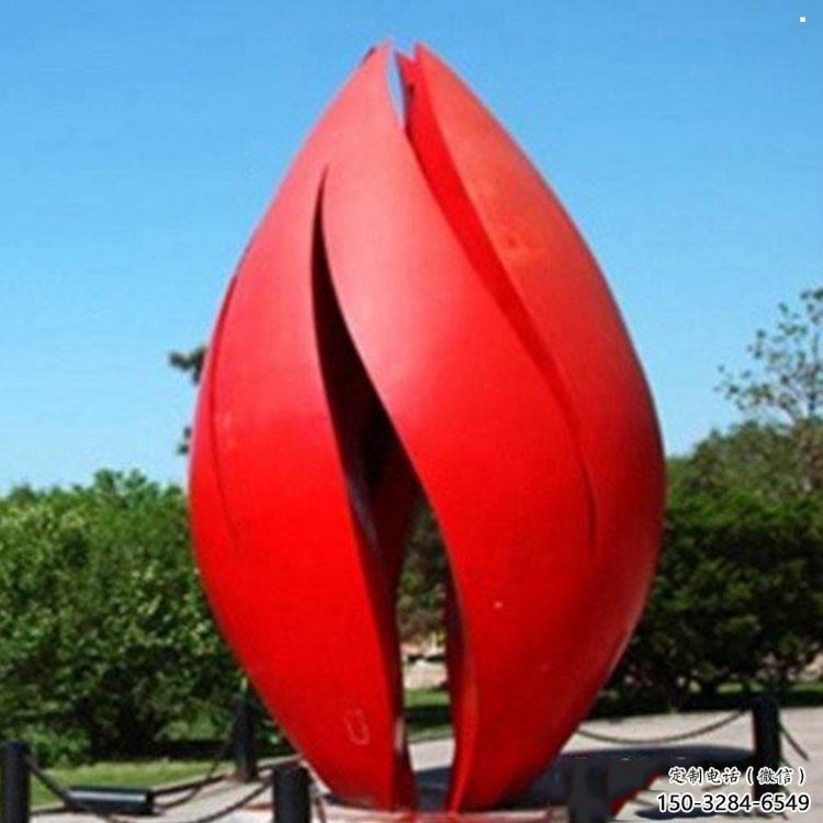 郁金香雕塑生產(chǎn)，城市裝飾，不銹鋼郁金香雕塑選定