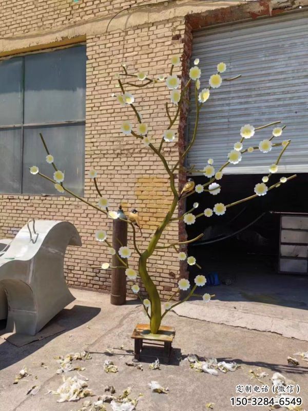 紫丁香雕塑定制，市標(biāo)雕塑，廣場不銹鋼紫丁香雕塑定做