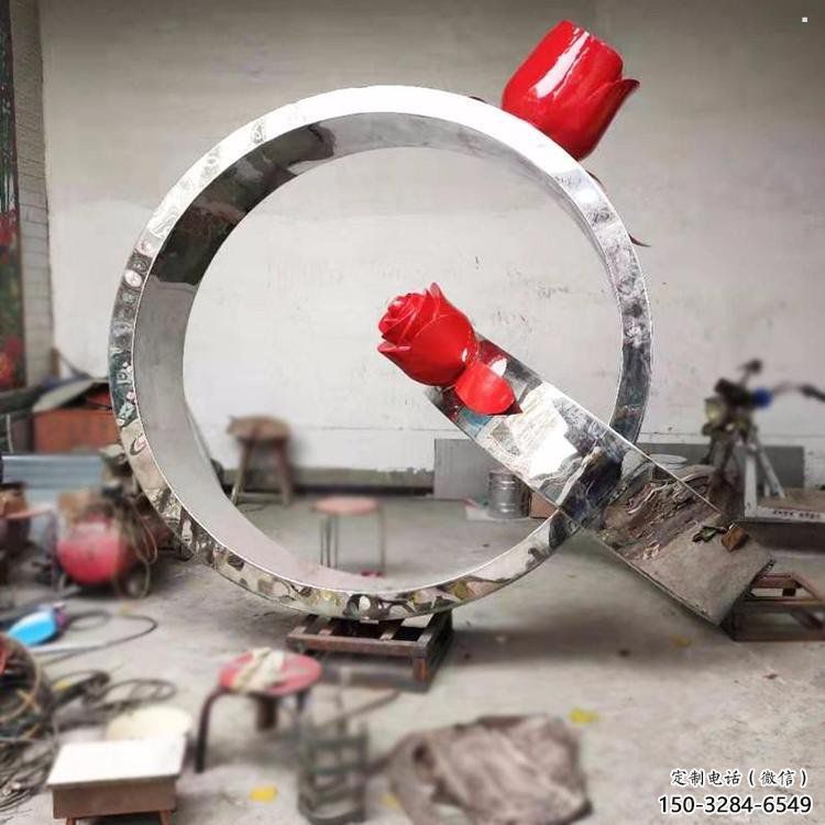 戒指環(huán)雕塑優(yōu)選，陸地?cái)[件，不銹鋼戒指環(huán)雕塑廠家