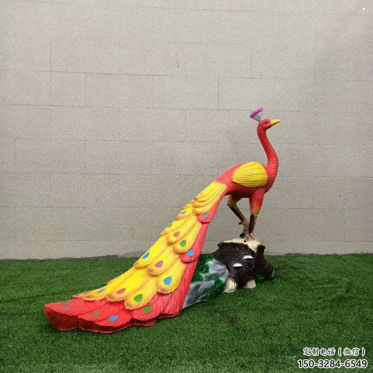 彩繪孔雀雕塑廠家通用，街頭雕塑，仿真孔雀雕塑標(biāo)準(zhǔn)