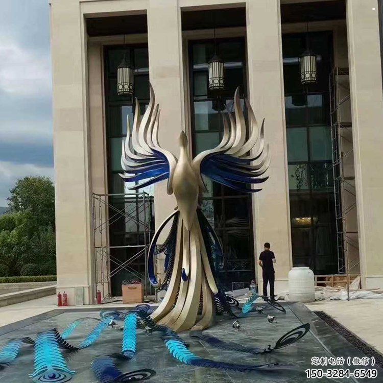 地產(chǎn)孔雀雕塑生產(chǎn)，城市裝飾，景觀不銹鋼孔雀雕塑選定