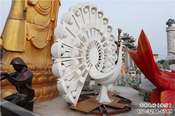 孔雀開屏雕塑擺件，地標擺件，孔雀開屏雕塑生產(chǎn)商