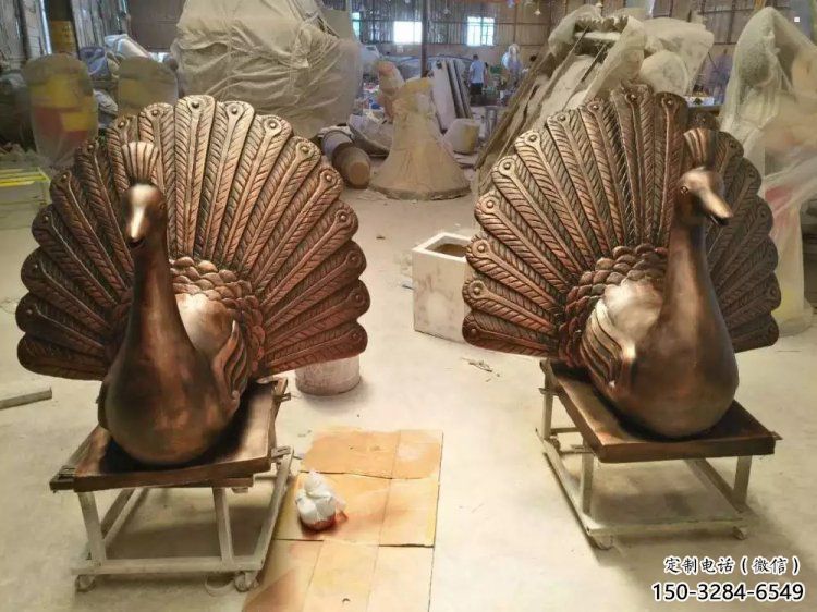孔雀雕塑制造，廣場雕塑，制造銅孔雀雕塑廠家