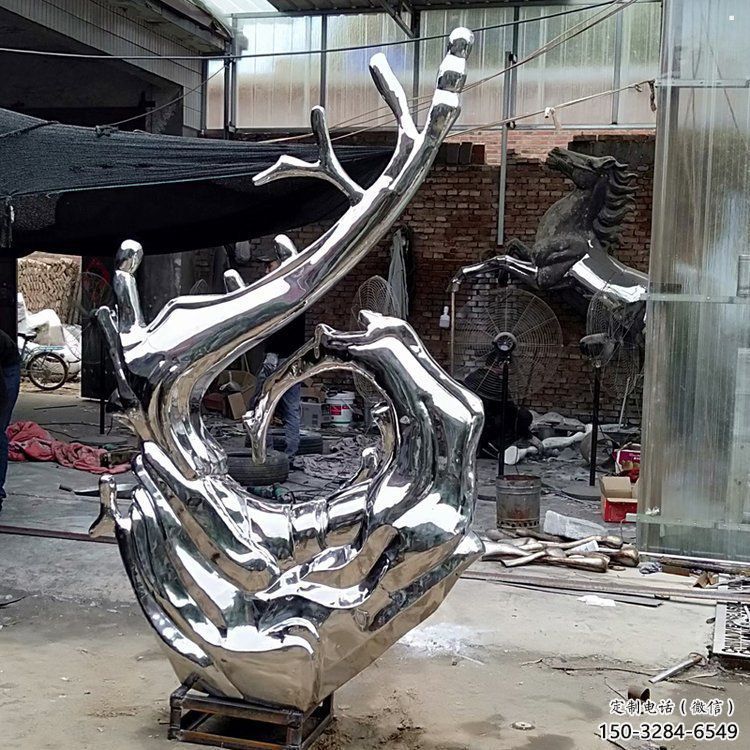 波浪雕塑供需，標識雕塑，不銹鋼波浪雕塑制造商