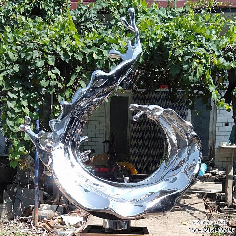 波浪雕塑供應(yīng)，城區(qū)小品，不銹鋼波浪雕塑制造商