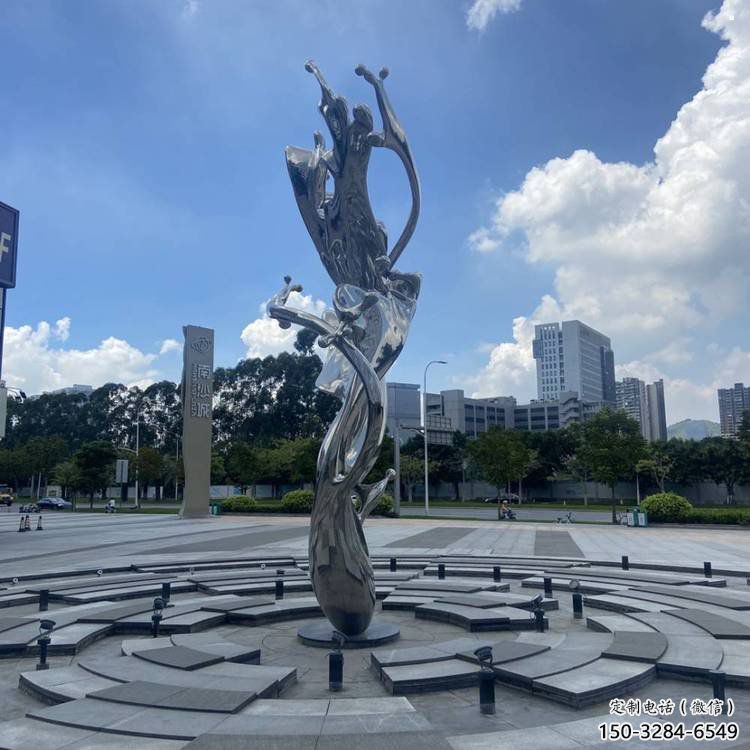 步行街海浪雕塑，鍛造景觀雕塑，拋光方式