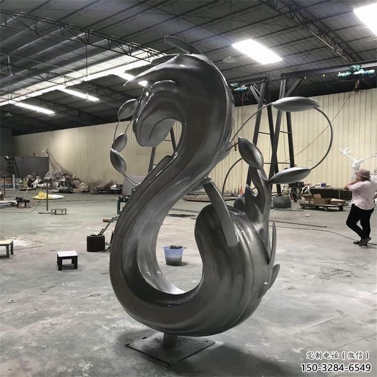 城市海浪雕塑，網(wǎng)格體育雕塑，古銅效果