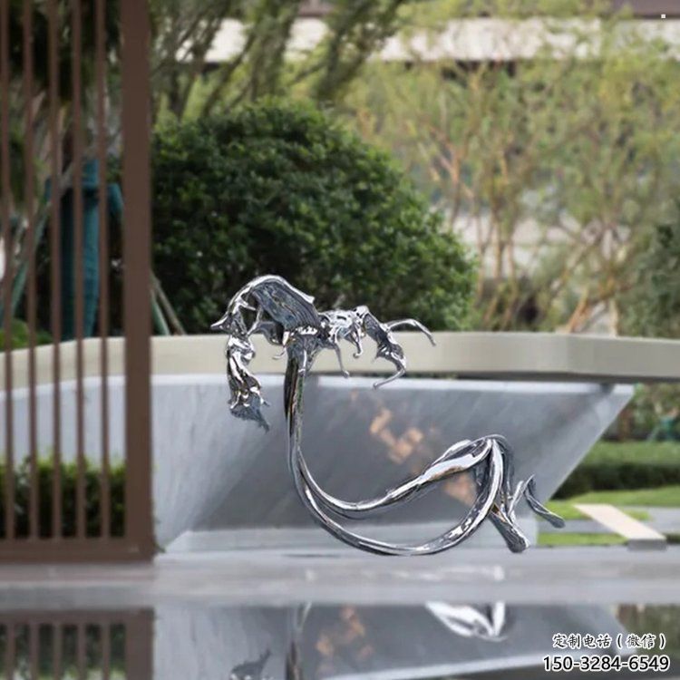 海浪雕塑觀賞型，露天雕塑，不銹鋼海浪紋雕塑訂做